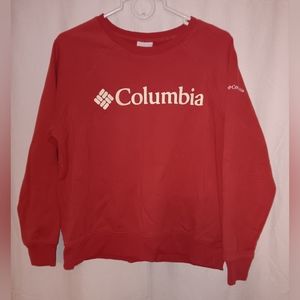 Columbia Pinkish Red Colored Sweatshirt White Lettering Size L